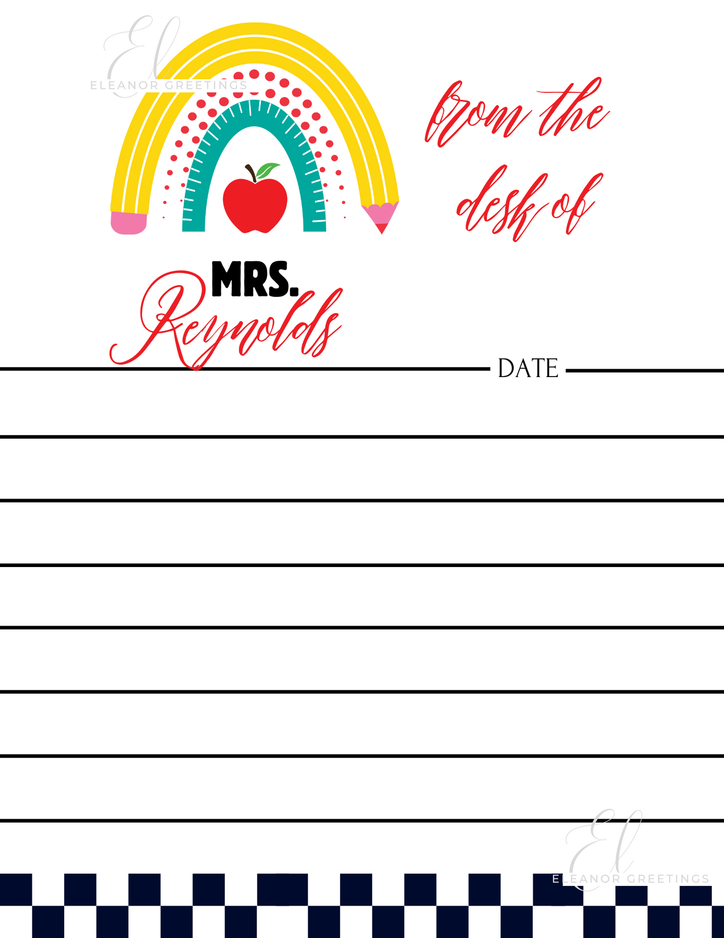 Ms./Mrs. from the Desk of Letterhead