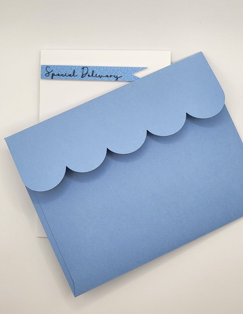 Blue Special Delivery Baby Shower Card