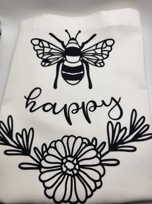 Be  Happy Canvas Tote