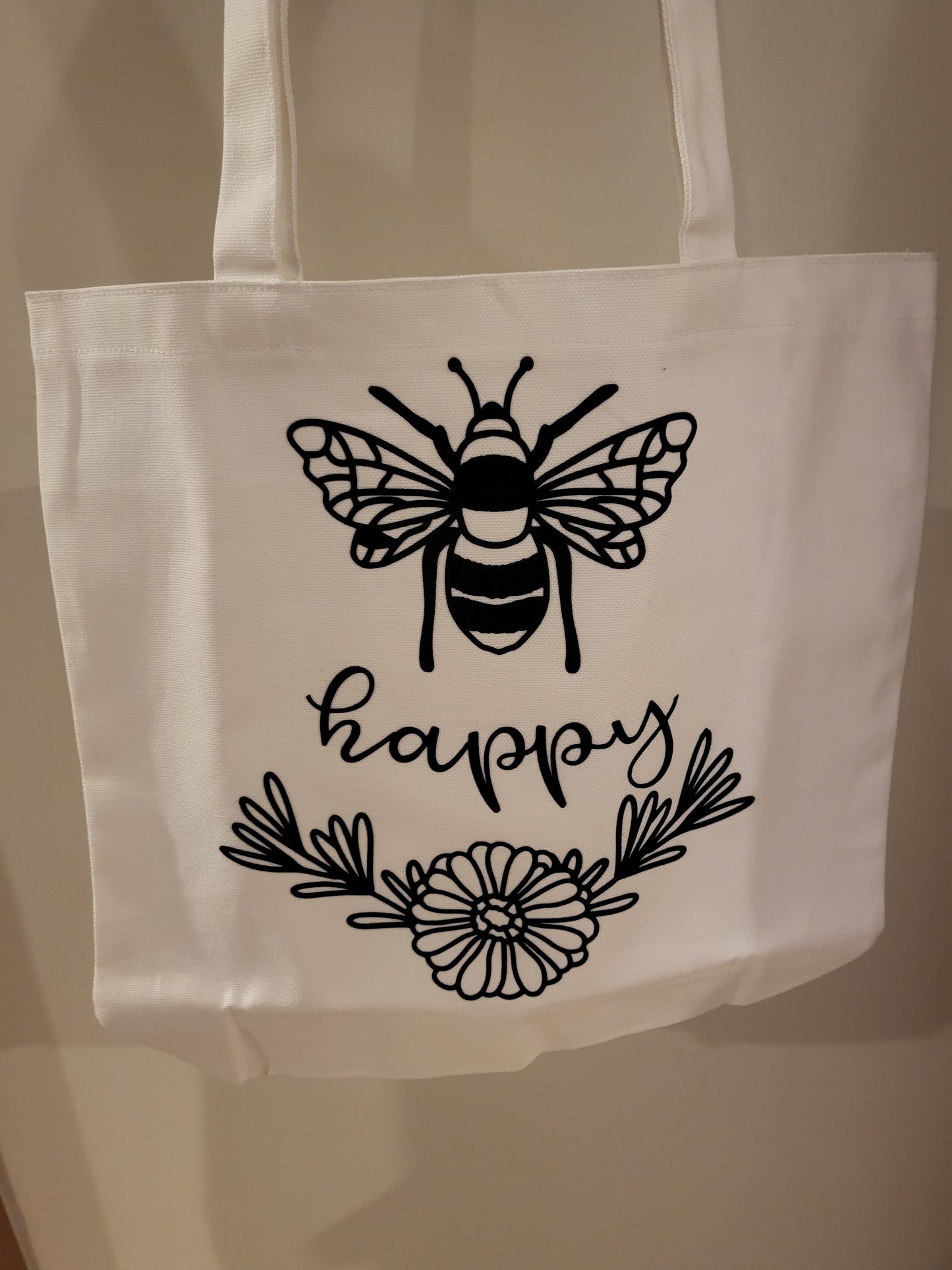Be  Happy Canvas Tote
