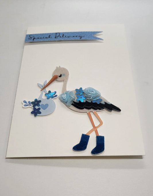 Blue Special Delivery Baby Shower Card