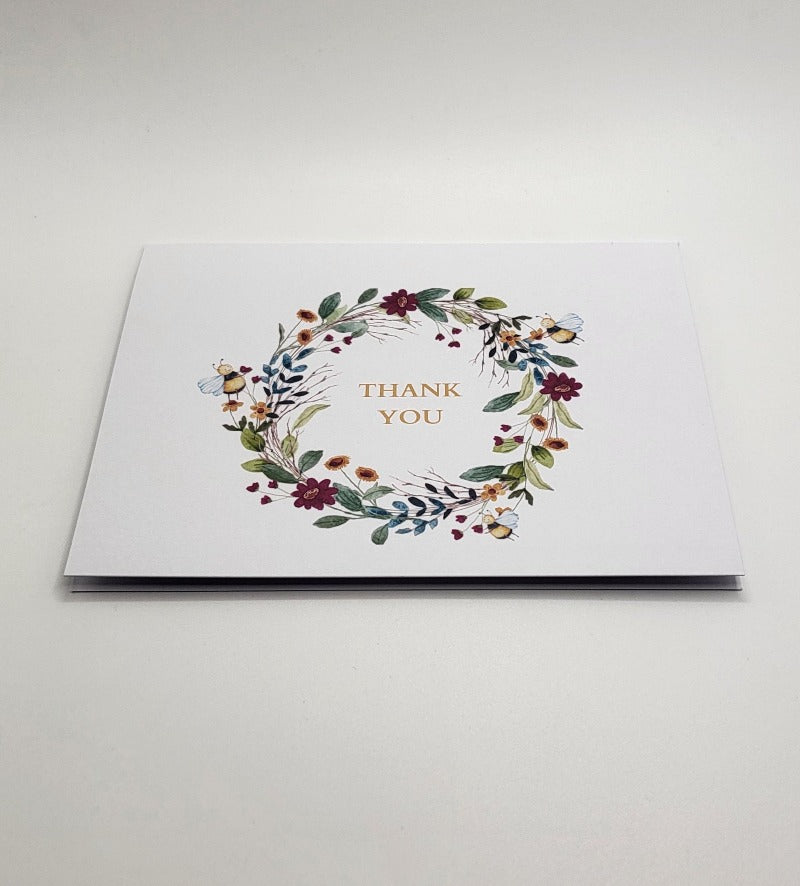 Bee Wreath Folded Notecard Set