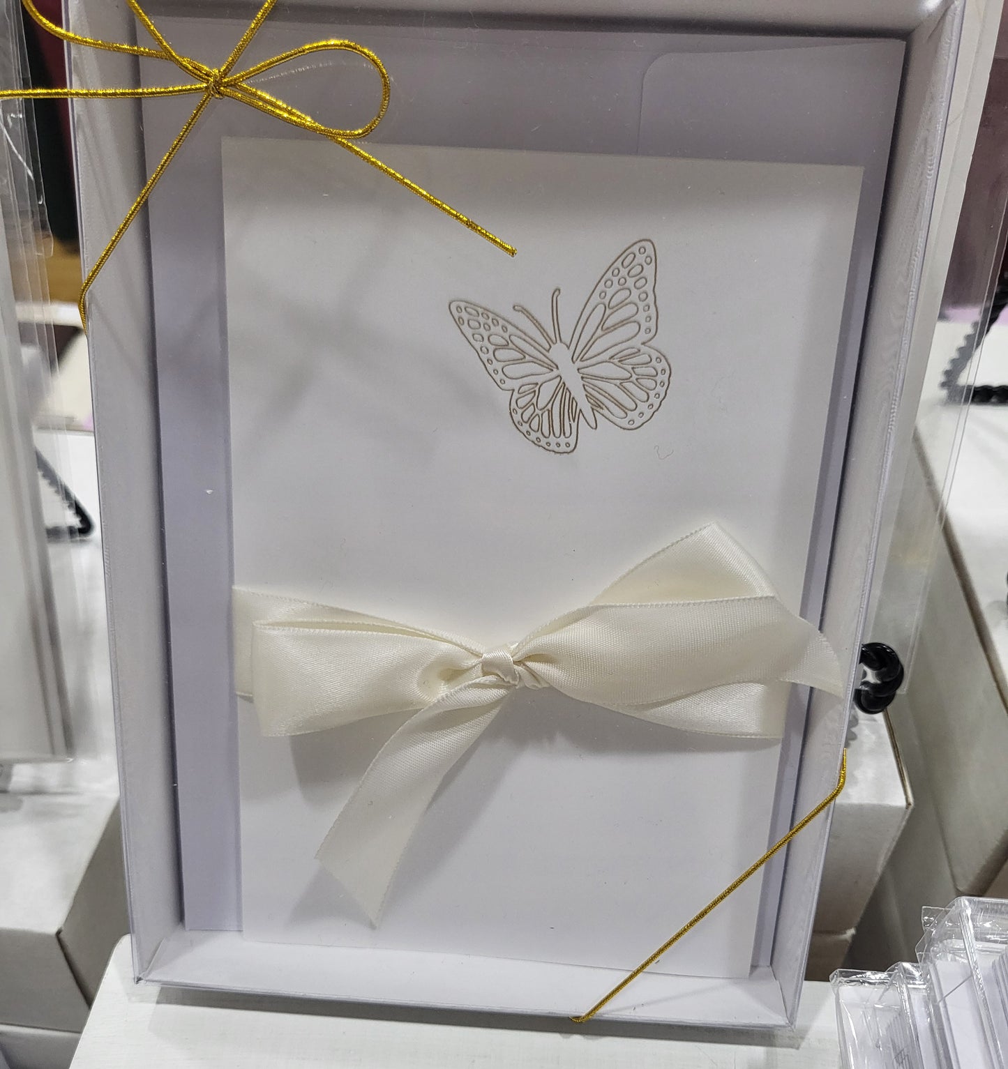 Gold Foil Butterfly Flat Cards