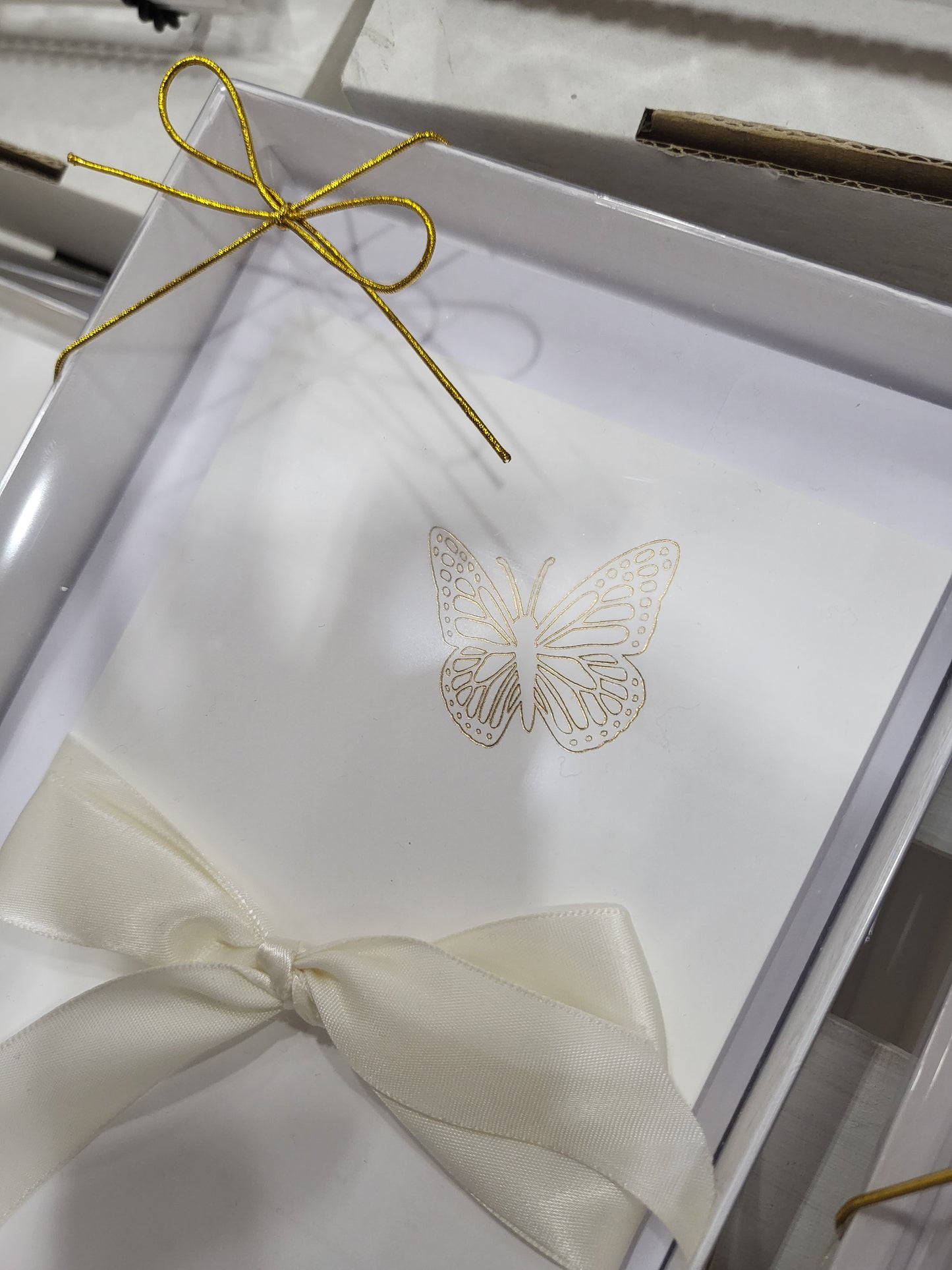 Gold Foil Butterfly Flat Cards