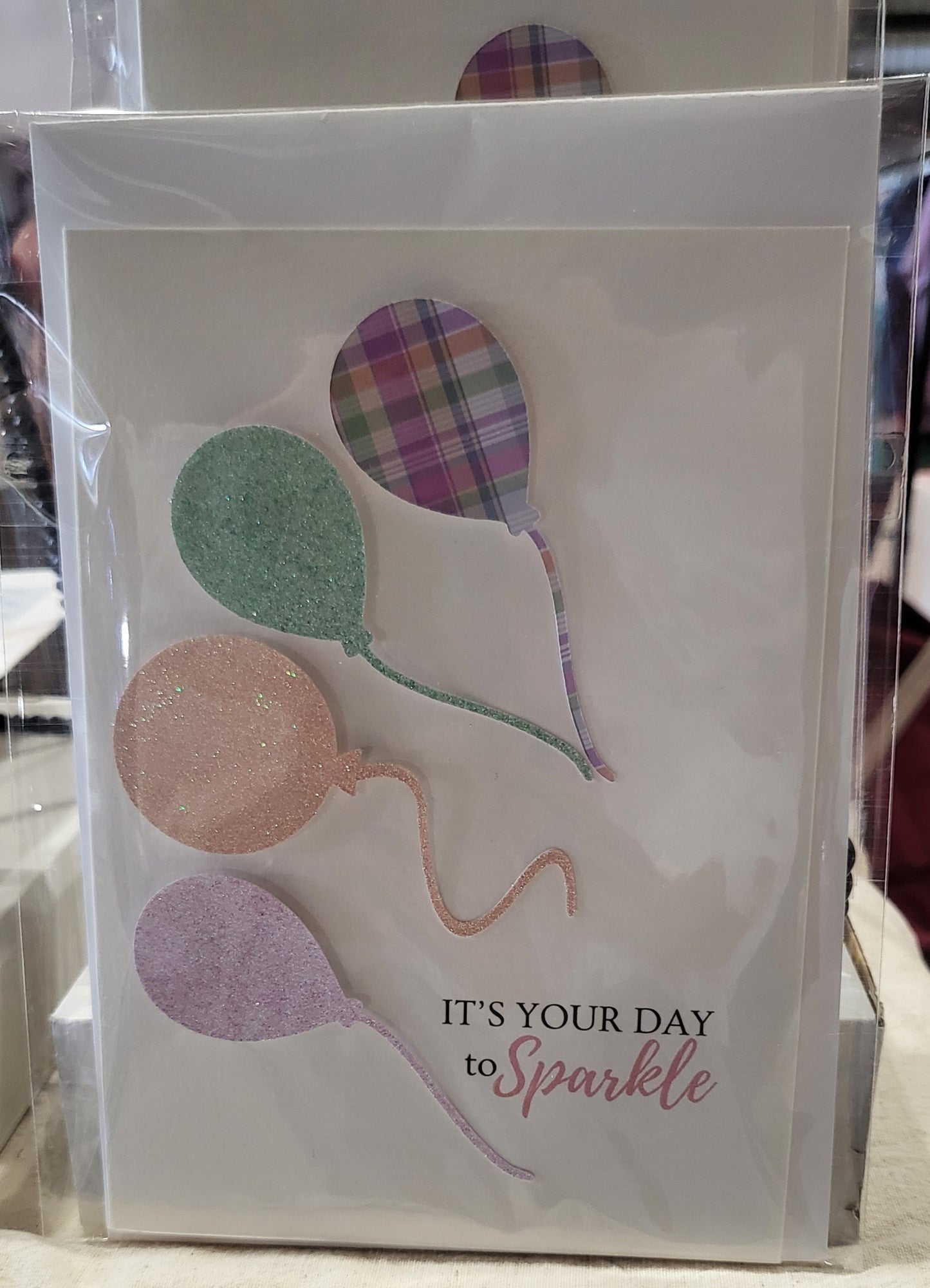 Plaid Sparkle Birthday Card