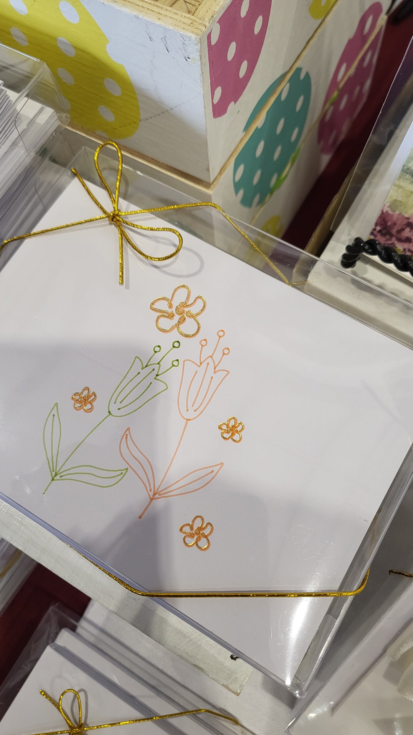 Bloom Gold Foiled Folded Notecard Set