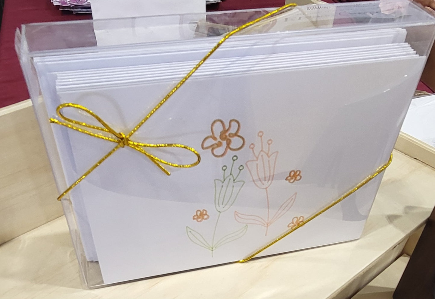 Bloom Gold Foiled Folded Notecard Set