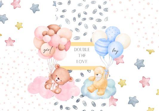 Double Baby Shower Card