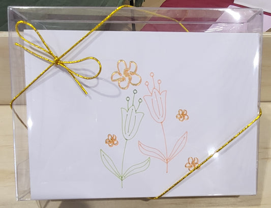 Bloom Gold Foiled Folded Notecard Set