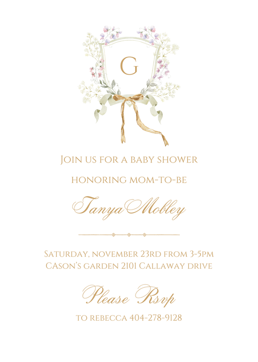 Baby Shower Crest Invitations