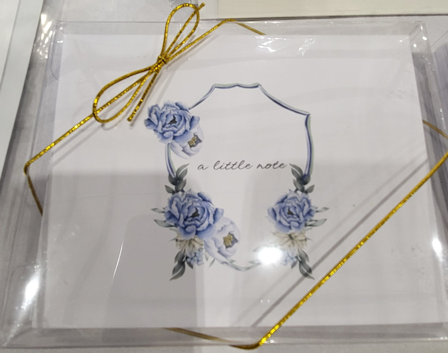 Blue Floral Folded Notecard Set