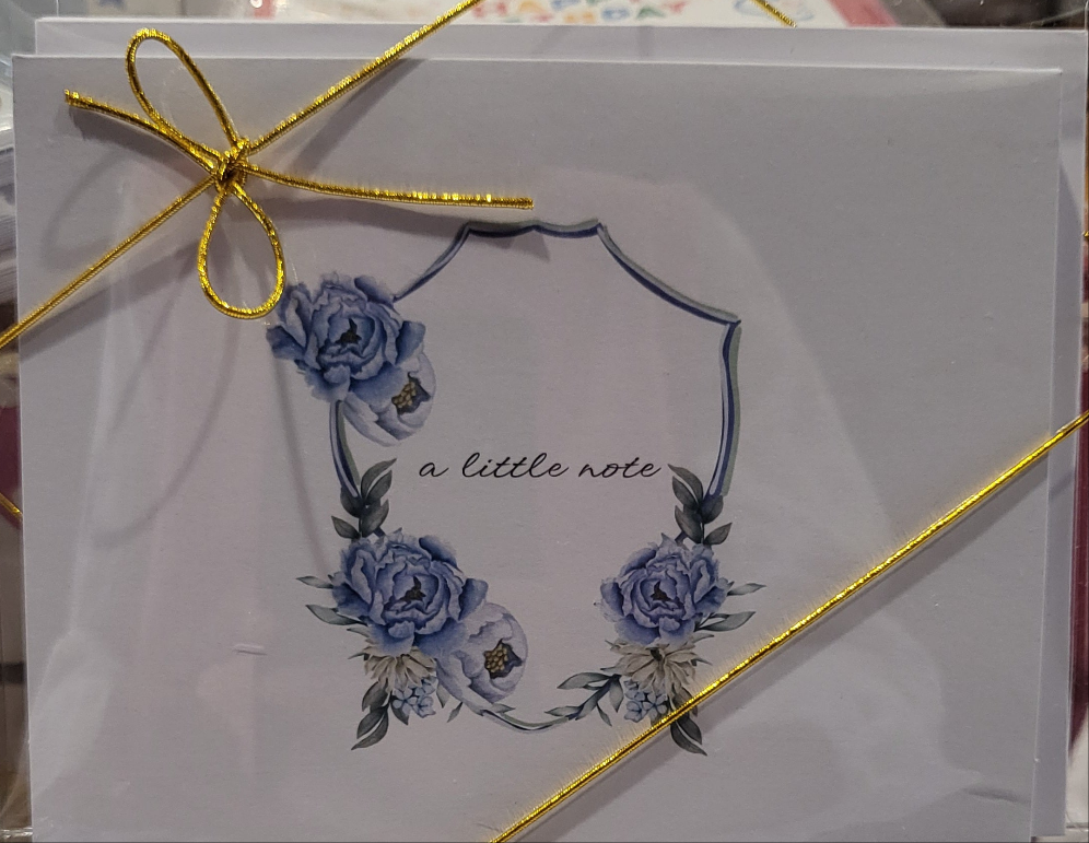 Blue Floral Folded Notecard Set