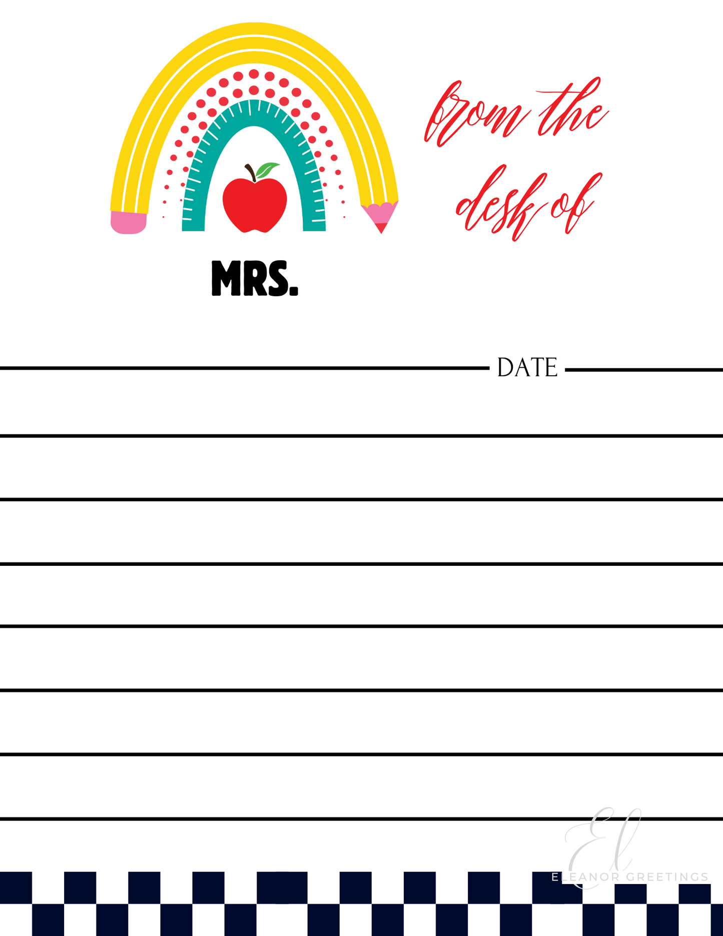 Ms./Mrs. from the Desk of Letterhead