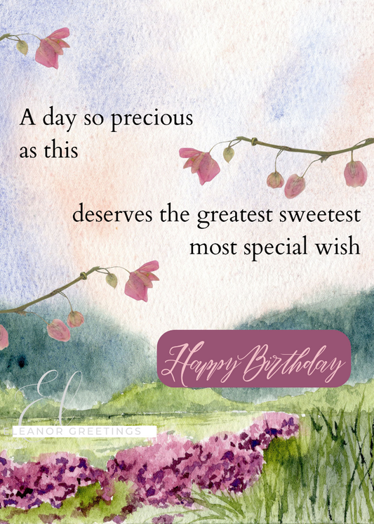 Spring Meadow Birthday Card