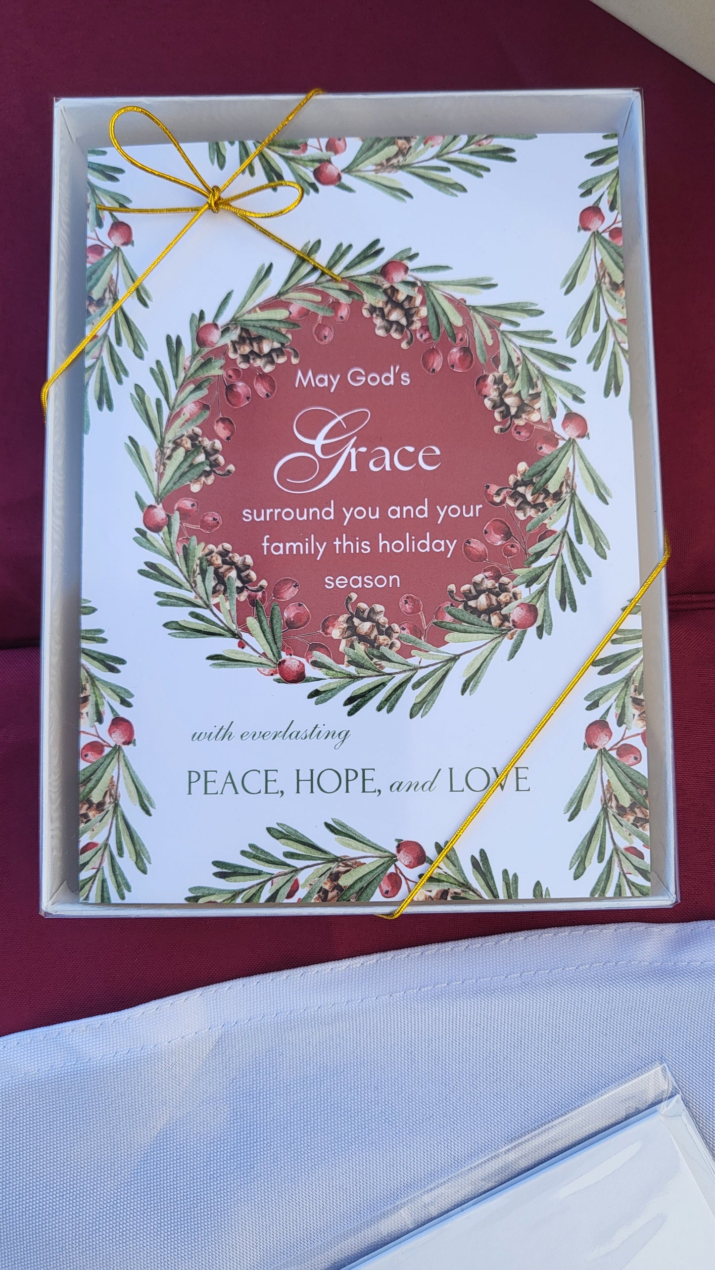 Wreath Holiday Christmas Card Box Set