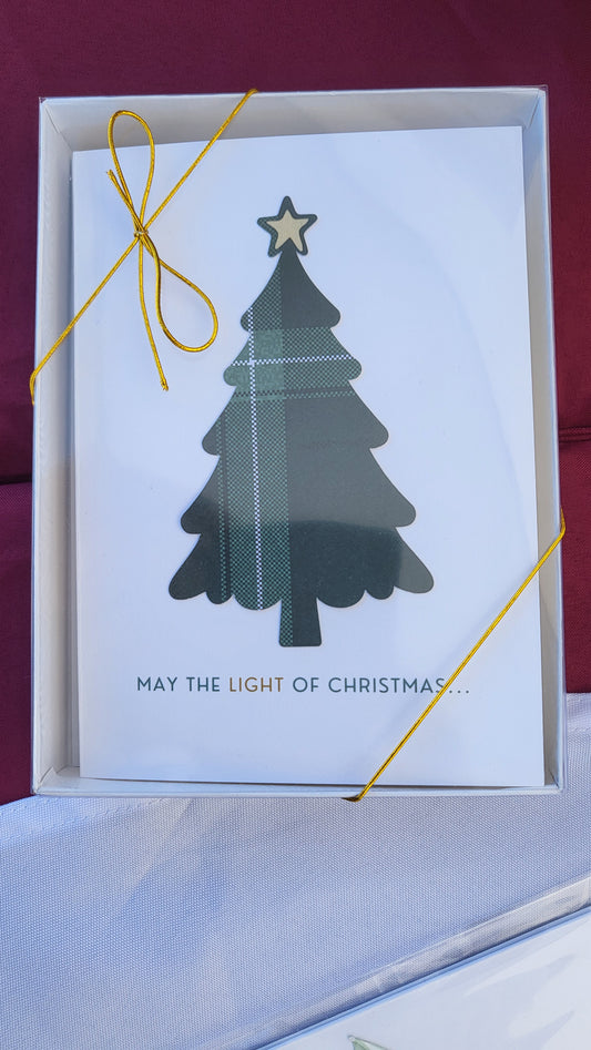 Plaid Christmas Tree Card Holiday Box Set