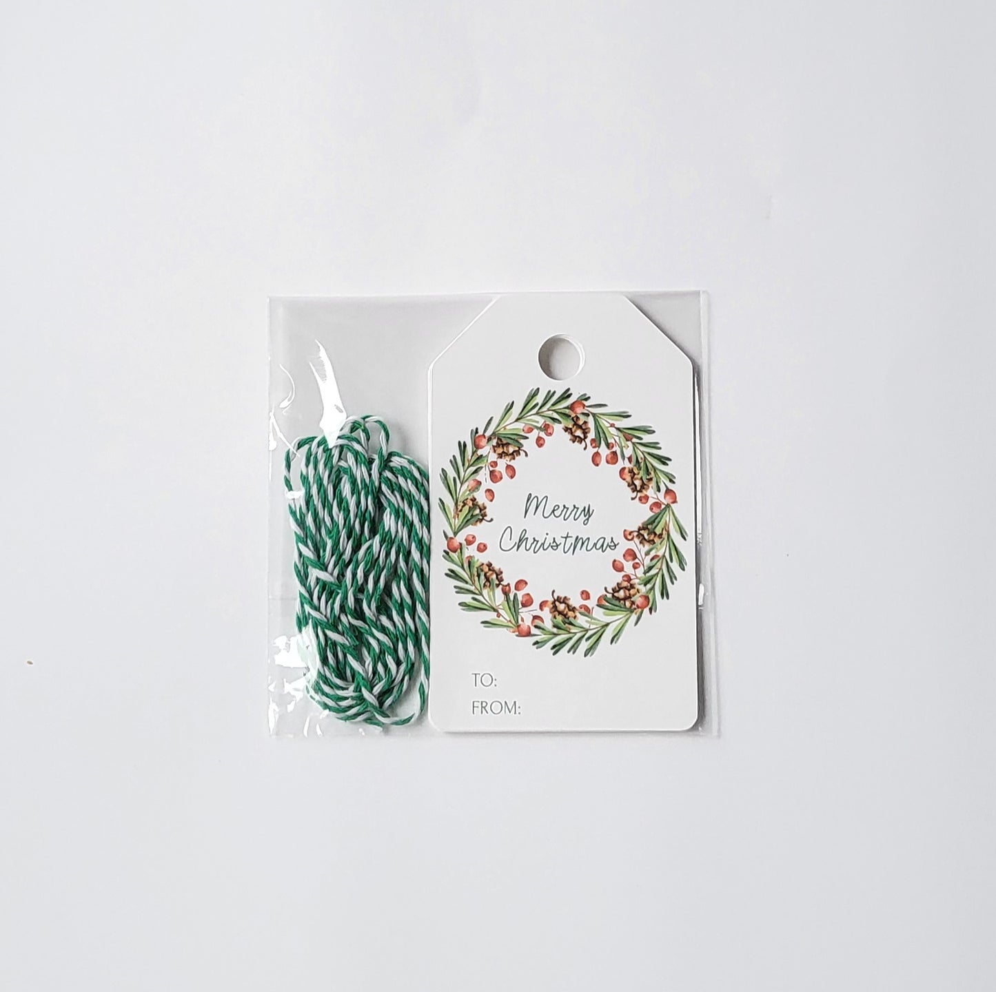 Wreath Gift Tags Green Twine