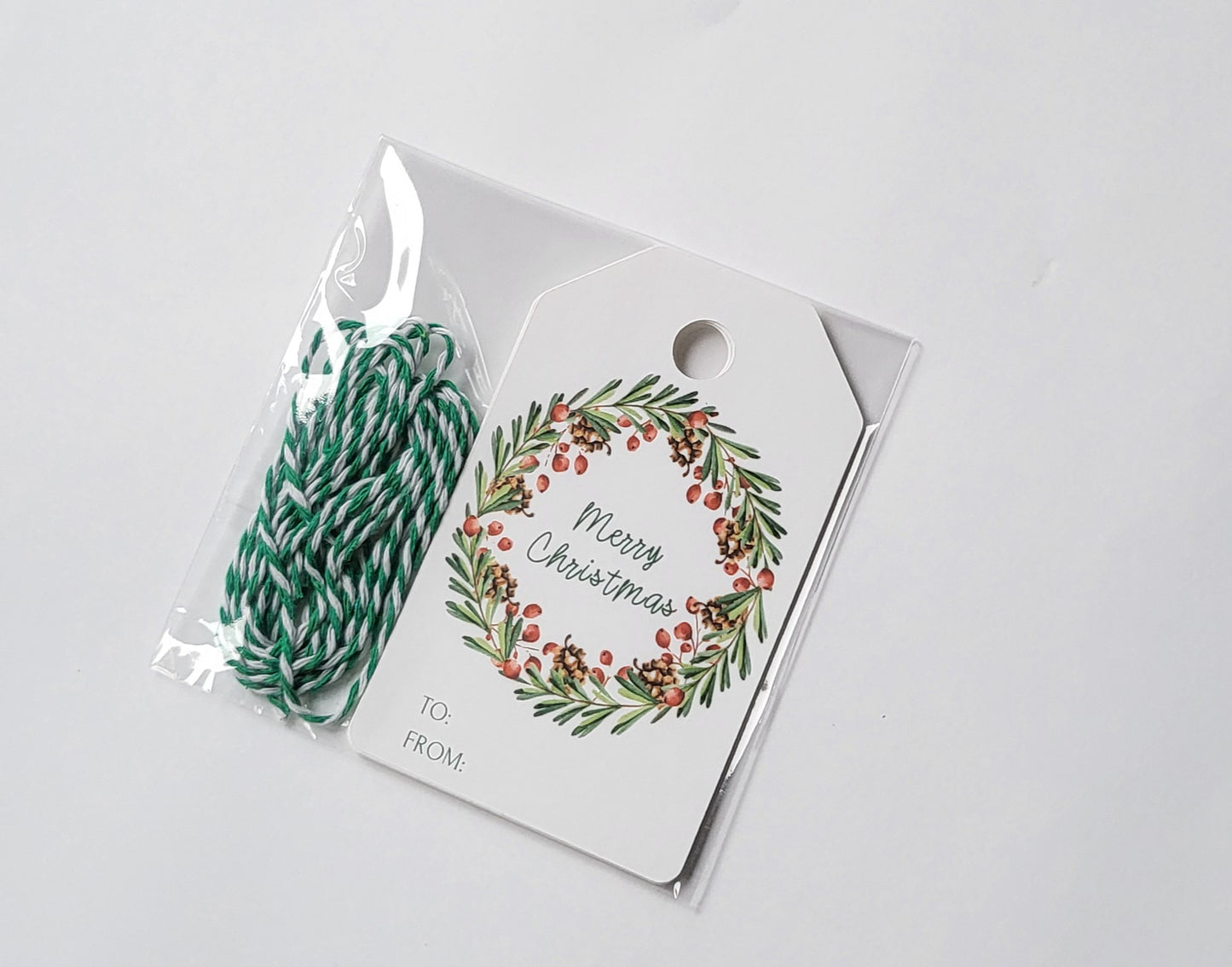 Wreath Gift Tags Green Twine