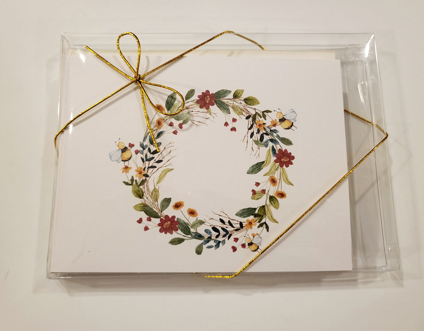 Bee Wreath Folded Notecard Set
