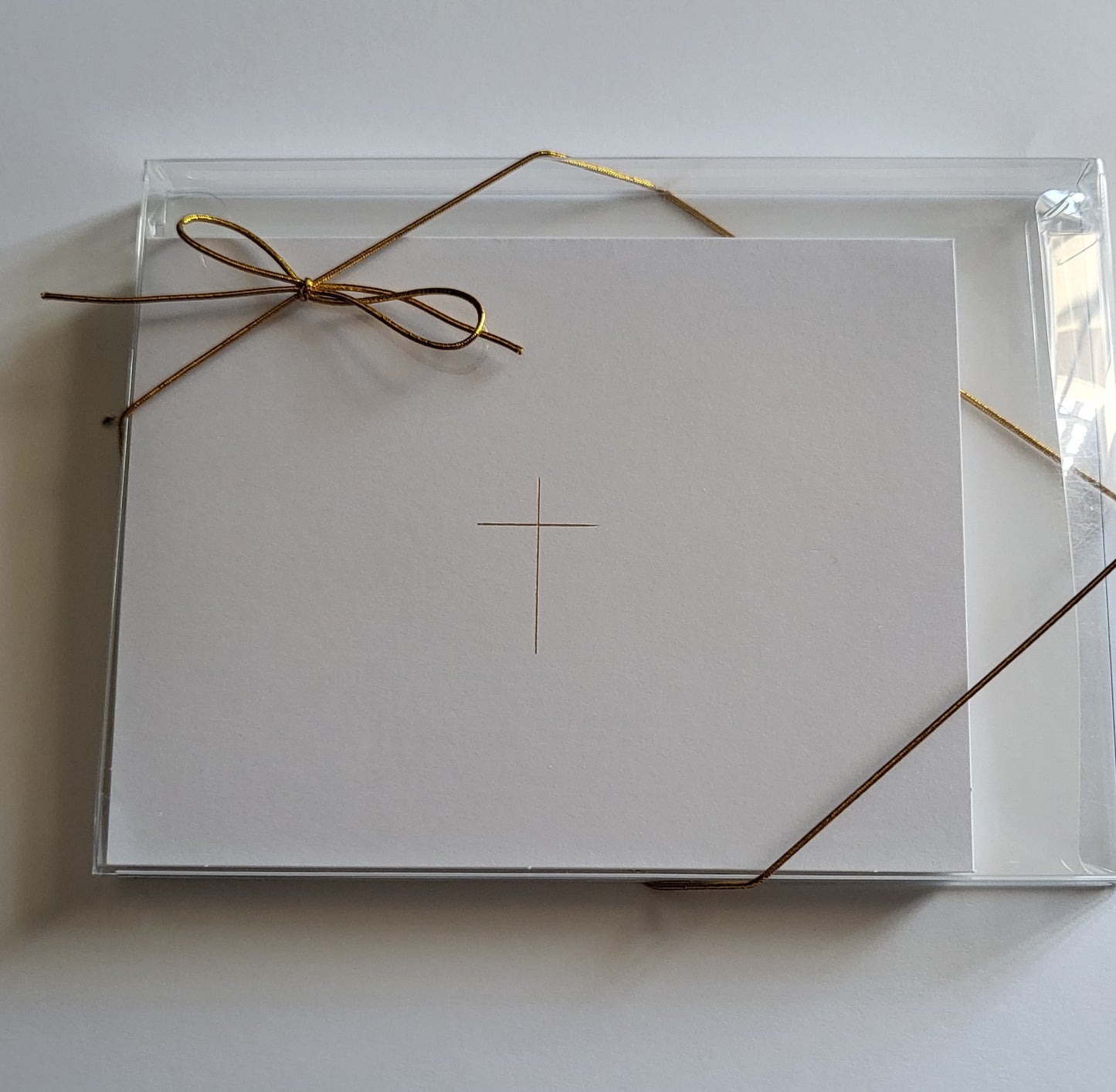 Gold Foil Cross Folded Notecards