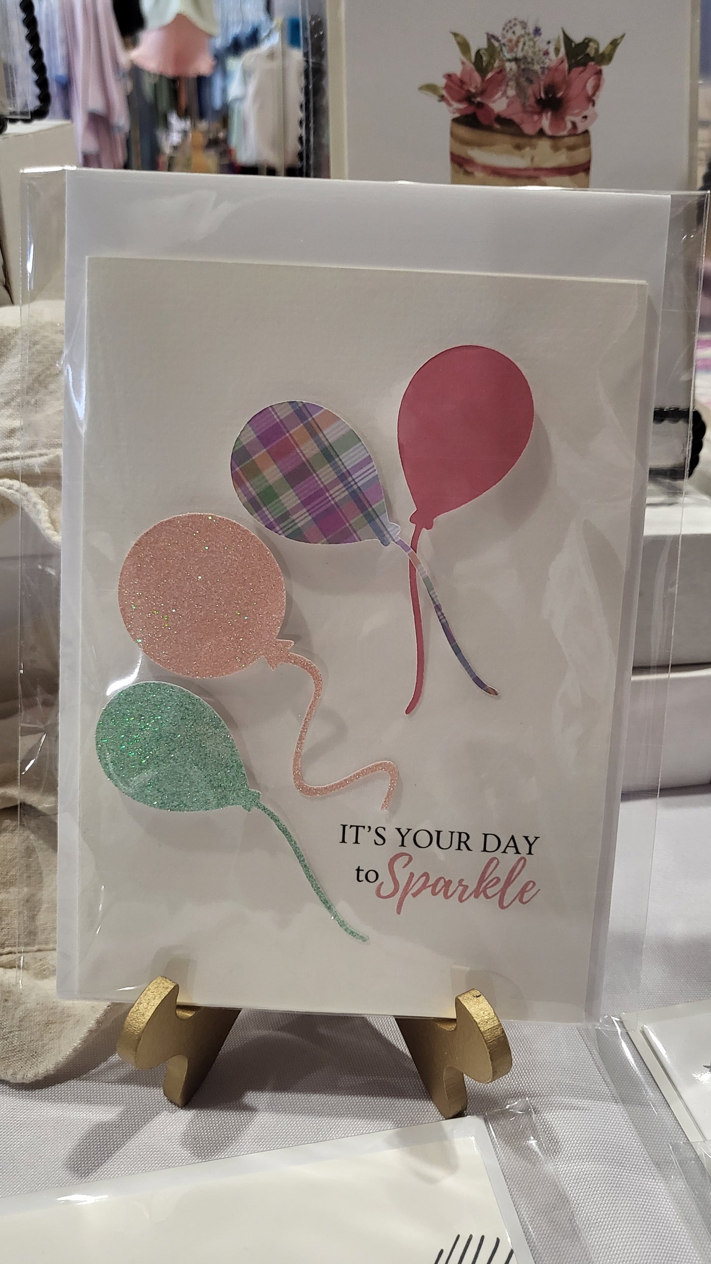 Plaid Sparkle Card