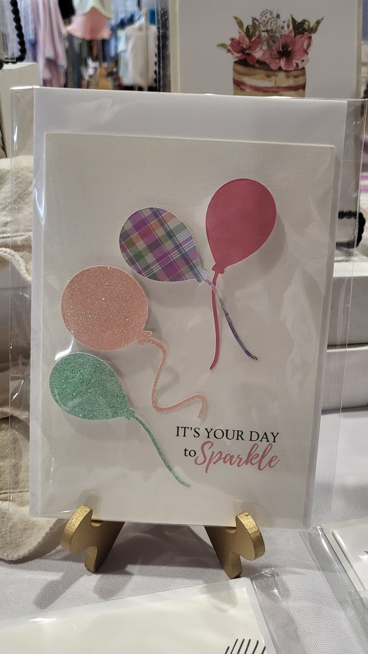 Plaid Sparkle Birthday Card