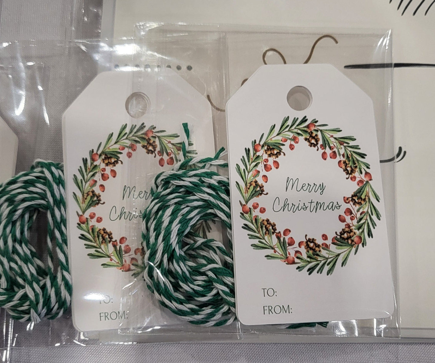 Wreath Gifttags Green Twine