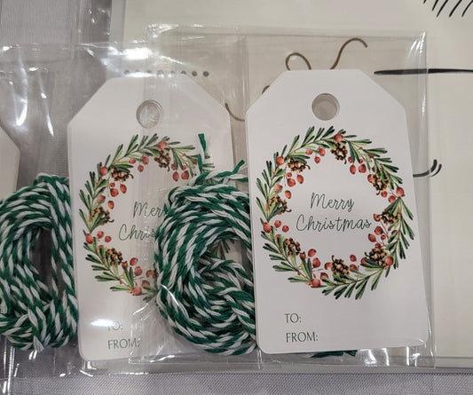 Wreath Gifttags Green Twine