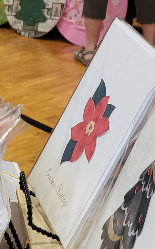 Poinsettia Holiday Christmas Card