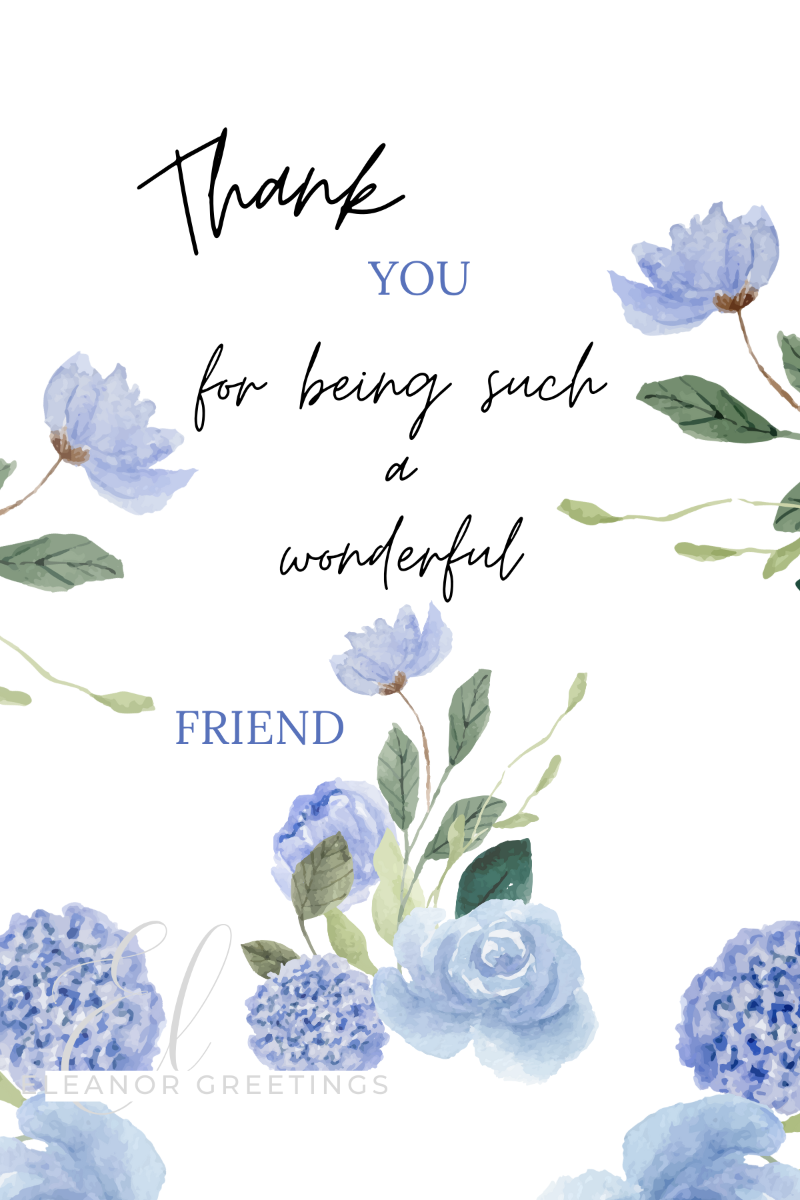 Blue Thank You Card