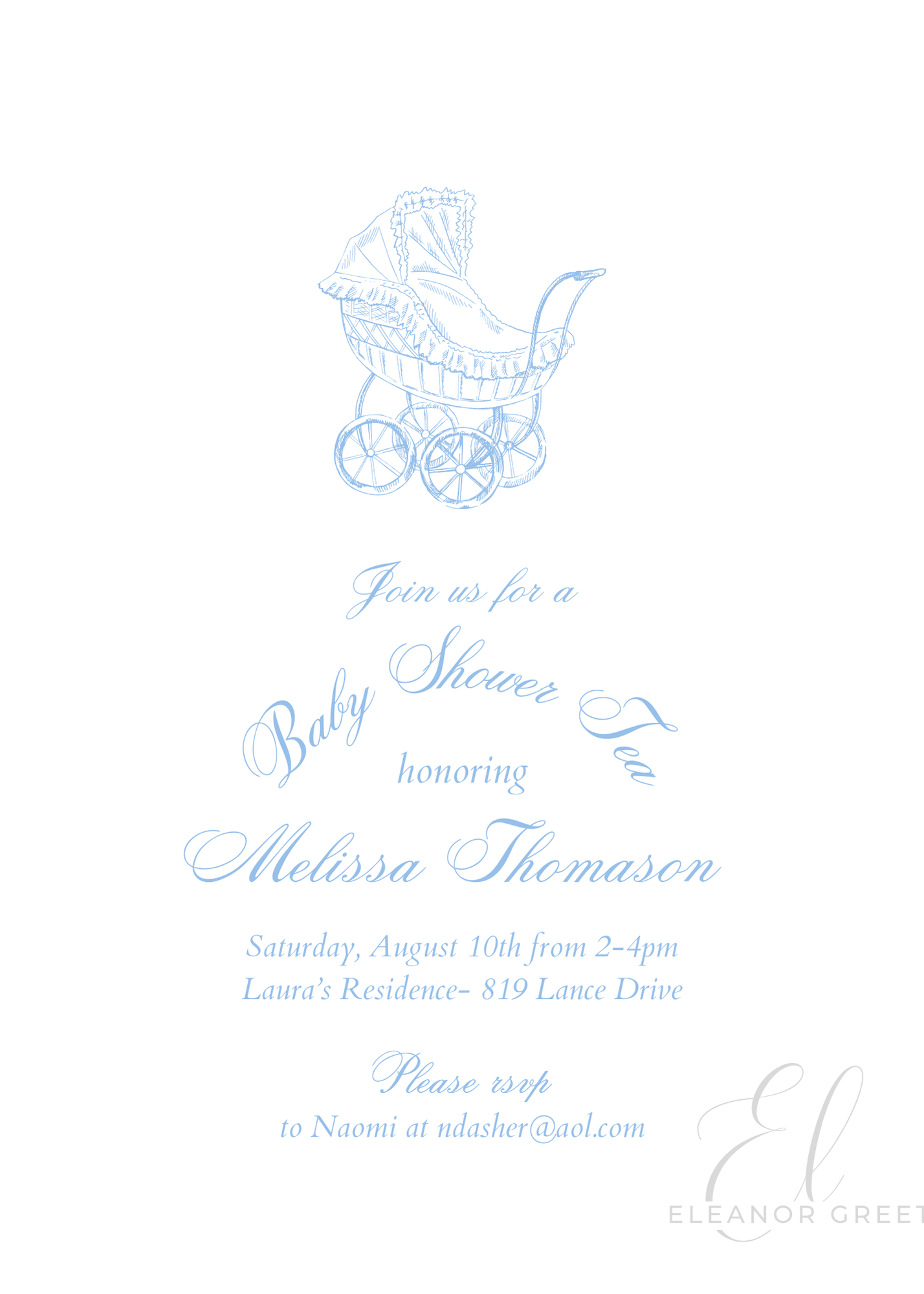 Baby Shower Carriage Invitations