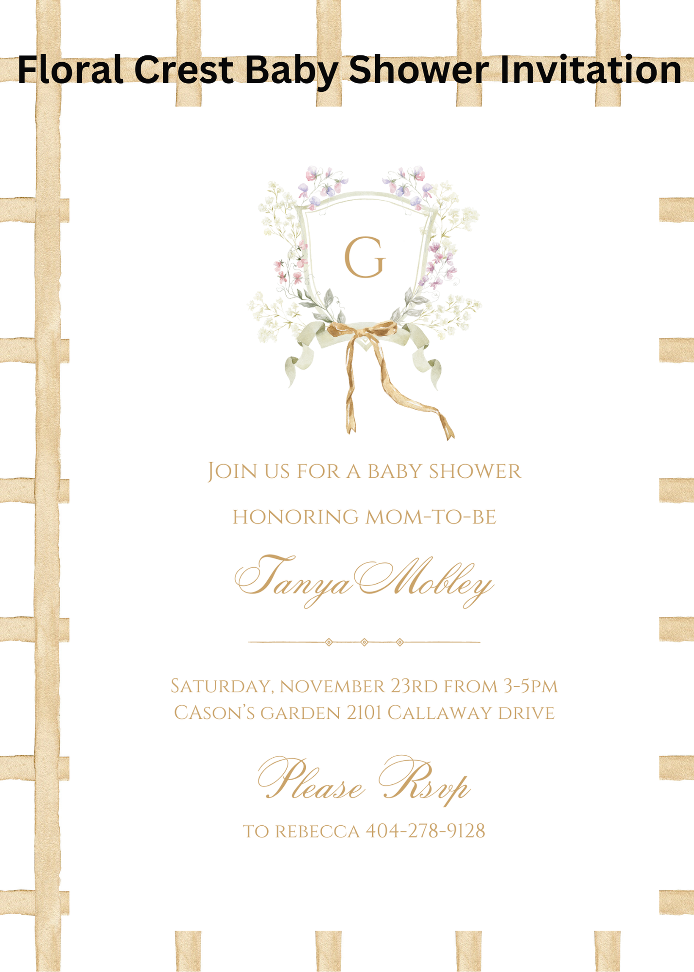 Baby Shower Crest Invitations