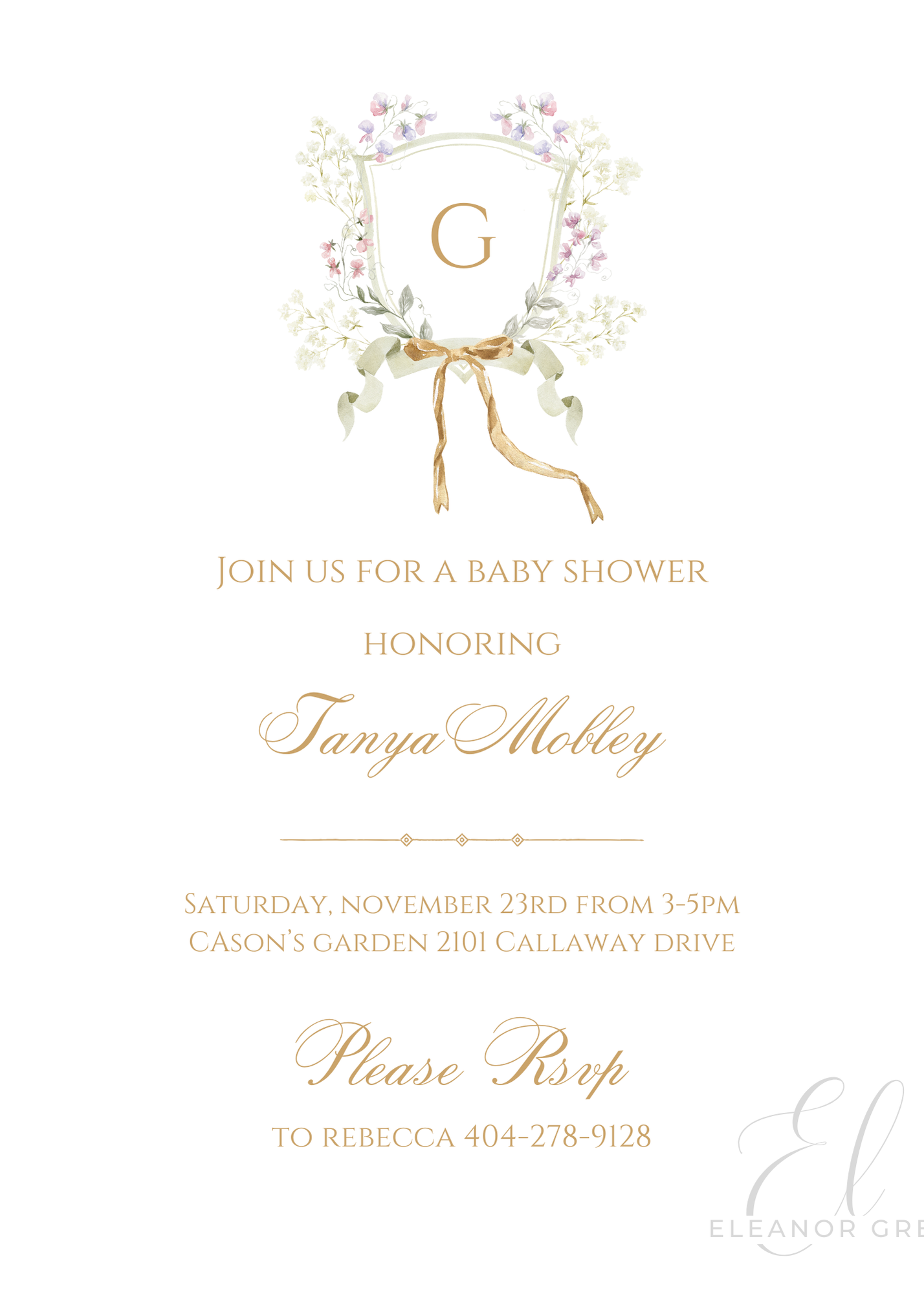 Baby Shower Crest Invitations